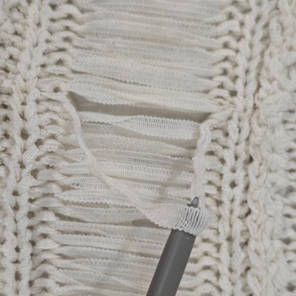 Love by Design Lace Open Front Ivory Sleeveless Cardigan Sz XS Boho Fairy Vest - Picture 10 of 10